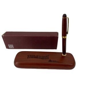 Avery Dennison Wood Grain Ink Pen and Box Case Set TRIMBRITE Logo